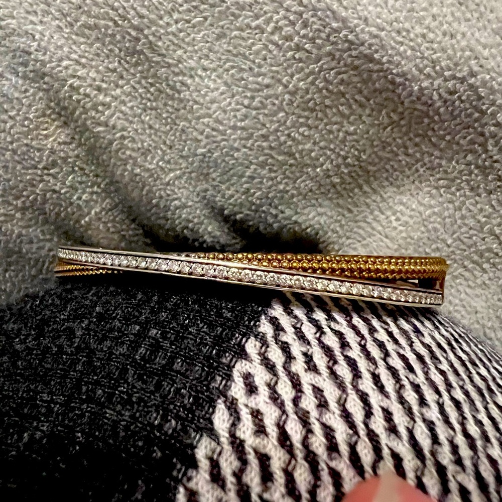 Lagos Gold Caviar and Diamond Bangle, medium, used